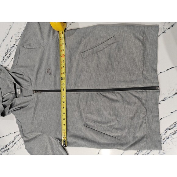 Vintage Y2K Nike Swoosh Zip Up Hoodie Gray Sweatshirt Orange Tag Women Large - Picture 13 of 15